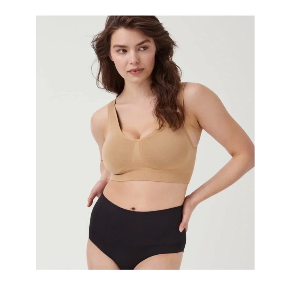 NWT SPANX Breast of Both Worlds Reversible Comfort‎ Bra size small black/barely